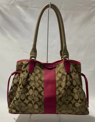 bolsa coach signature stripe drawstring carryall - original
