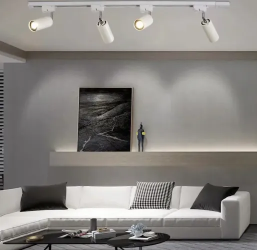 Kit Trilho Eletrificado 2m Branco + 5 Spots Led 10w Neutro