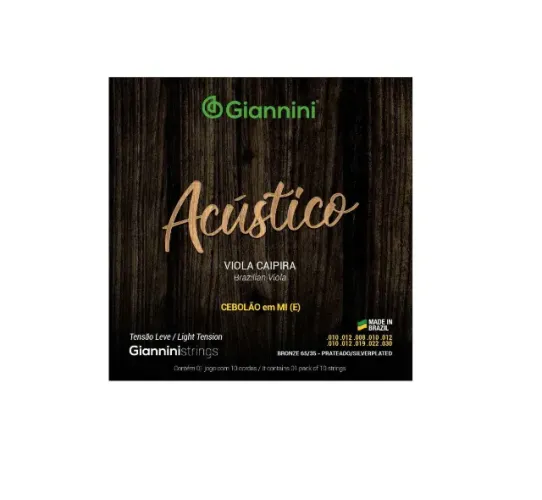 Encordoamento para Viola Caipira 10 Cordas Giannini Bronze 65/35 Cebolão em Mi