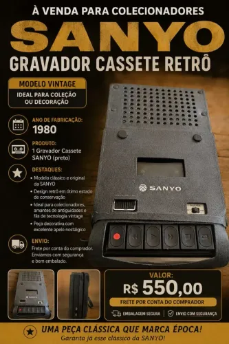 Gravador Cassete Retrô