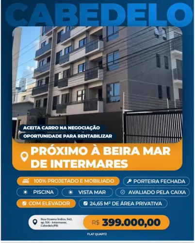 Flat mobiliado Intermares - próx a beira mar