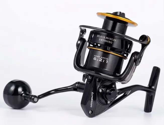 Molinete Lurekiller Black Marlin SW 5000XG 6.2:1, Drag 25Kg, 10 Rolamentos, Inteiro Metal