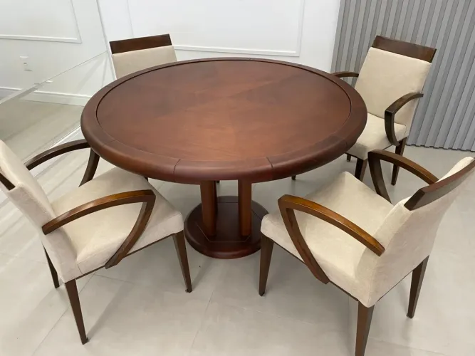 Mesa de Poker e Carteado com 4 cadeiras