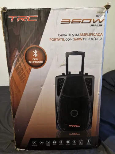 Caixa de Som Bluetooth TRC 359 - 360 W Rms c/ 2 microfones