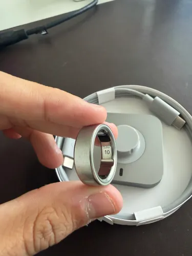 Oura ring 4 tamanho 10 (prata escovado) 