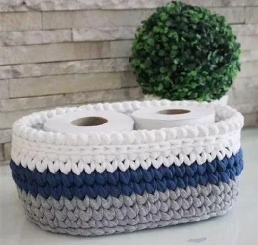 Porta papel higiênico de fio de malha