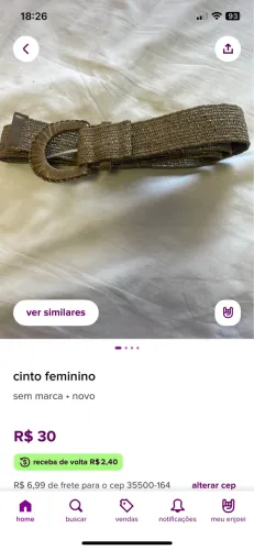 Cinto feminino