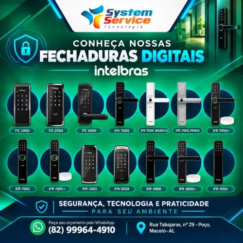 Venda e Instalações de fechaduras Digitais Intelbras. System service tecnologia!