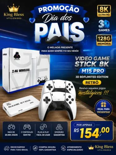 Video Game STICK 8k M15 Pro 128G 3D BDF Limited Edition - Nostalgia GERAL