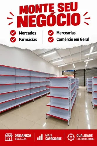 GÔNDOLAS P/MERCADO/FARMÁCIAS, COMERCÍO EM GERAL 1,70 INICIAL HÁ PARTR R$907,00
