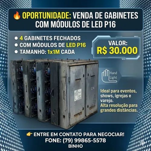 Gabinete completo com módulos de LED