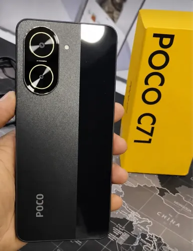 POCO C71 4G 128GB 4GB RAM Preto e Dourado Tela Grande Original Lacrado