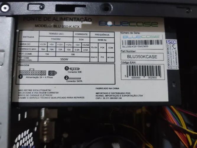 Fonte ATX bluecase 350 usada