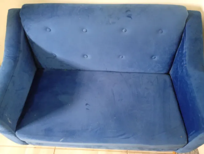Sofá de veludo Azul 2 lugares