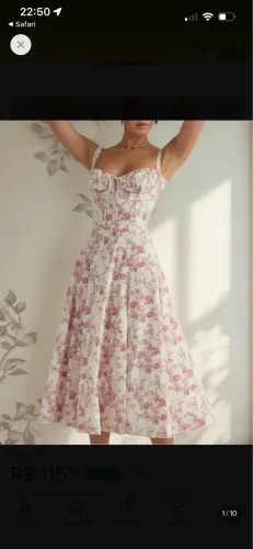 Vestido midi flora marca lumera, tamanho M