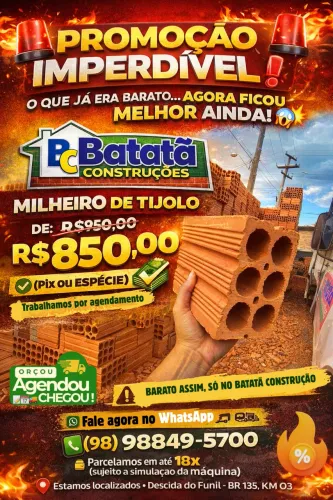 PROMOÇÃO MILHEIRO DE TIJOLO BR