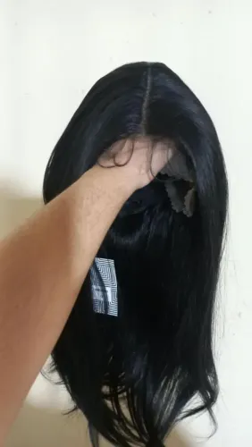 Peruca preta front lace(de tela na frente)