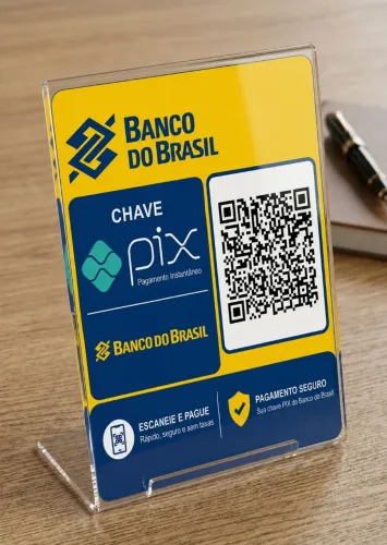 PLACA QR CODE PIX PERSONALIZADA COM SUA CHAVE. 10X15 CM