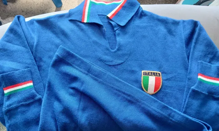 Blusa de Futebol Seleção Itália 1970 Made in Italy Tam L Azul