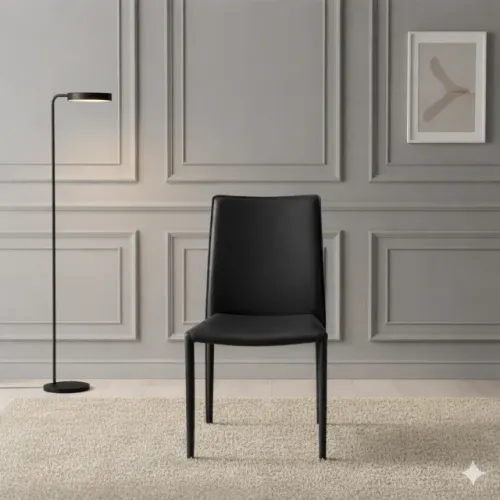 Cadeira Estofada Moderna - Disponível nas cores Bege (Fendi) e Preta