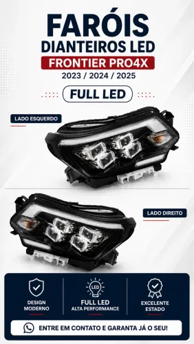 Faróis dianteiros Full Led da Frontier Pro4x 2023/2024/2025