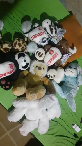 Pelúcias ursinhos Parmalat anos 90 com etiquetas