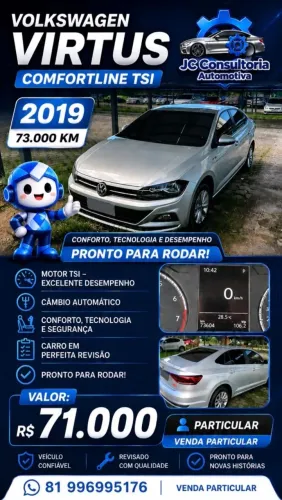 Volkswagen Virtus Comfort. 200 TSI 1.0 Flex 12V AUT 2019