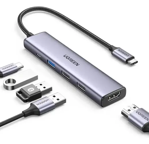 Hub 5 Em 1 Ugreen Usb, Hdmi 4k, Tipo-c 100w