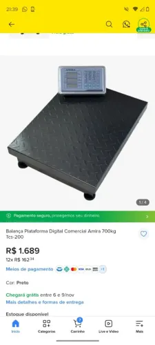 Balança plataforma digital comercial amora com visor digital