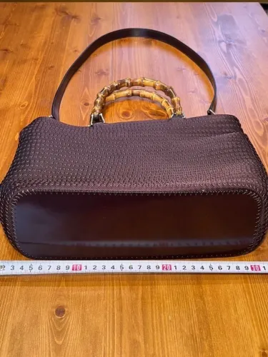 bolsa gucci bamboo handle vime couro bordô vintage original 100% original