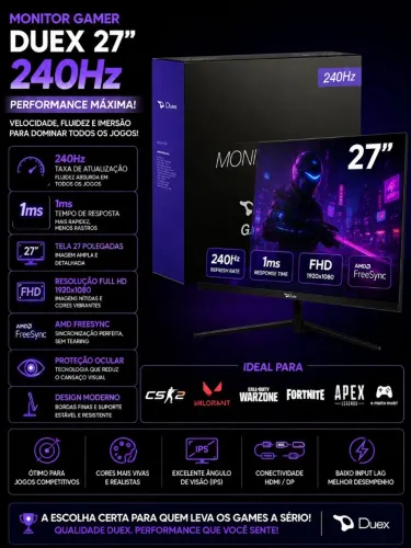 MONITOR GAMER 27 POLEGADAS 240HZ