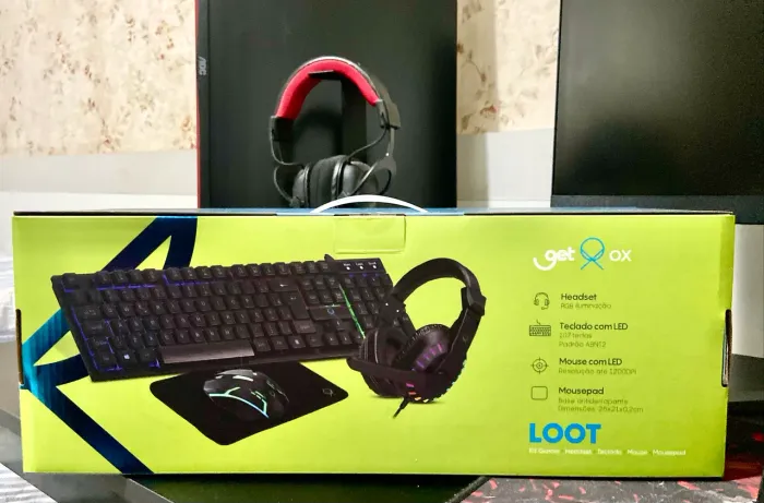 Kit Gamer OX LOOT com teclado LED