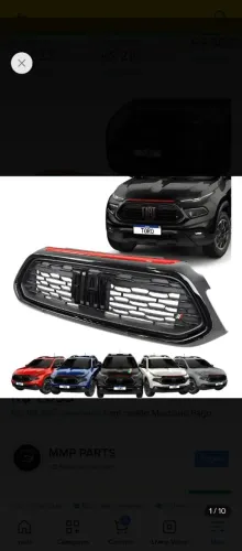 Grade dianteira Fiat Toro 