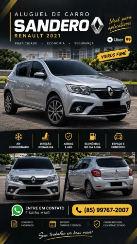ALUGUEL DE CARRO ? RENAULT SANDERO 2021
