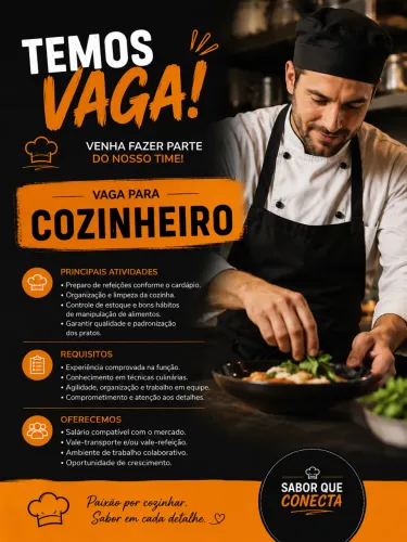 Vaga para cozinheiro