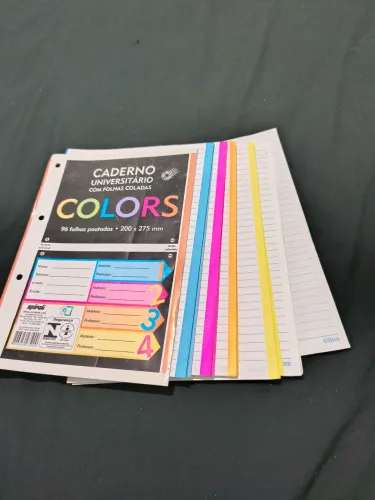 Folhas para fichário caderno