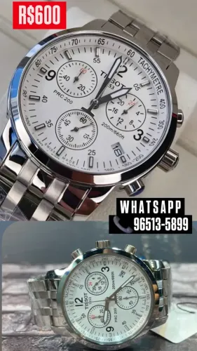 Relógio Tissot Prc 200 Mostrador Branco Máquina ETA MULTIFUNCIONAL