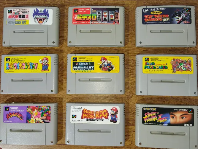 Lote com 9 jogos originais Super Famicom japoneses!