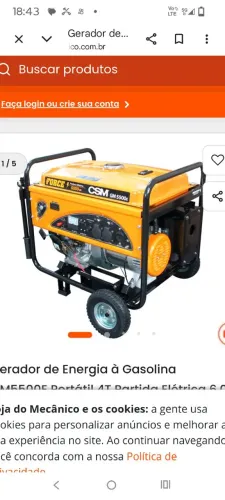 Gerador a. Gasolina GT8000E FORCE