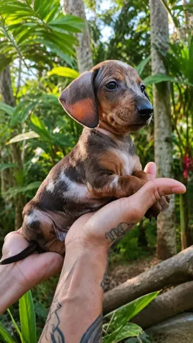 varias cores de basset daschund 