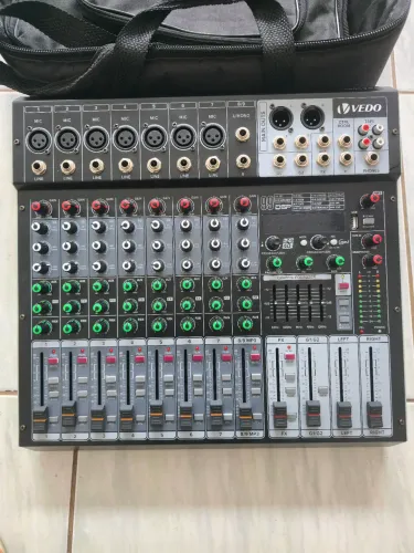 VEDO 9 Canais Mesas De Som 99DSP Bluetooth VDA209L Mixer De áudio Usb Phantom +48V MP3 
