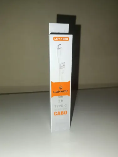 Cabo USB Tipo C Lehmox 3A Turbo - Novo