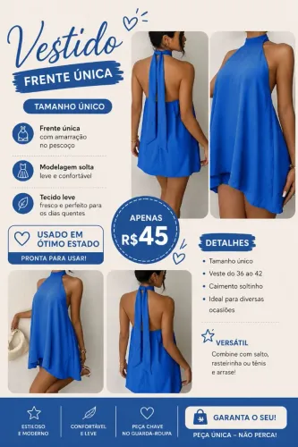 Vestido/macaquinho azul