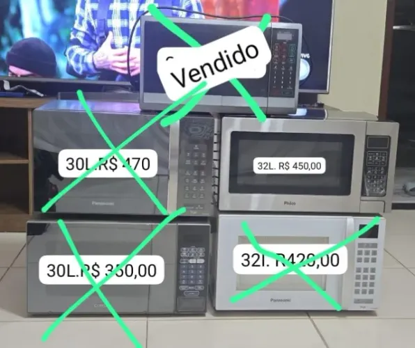 Microondas disponíveis (VALORES NA IMAGEM)