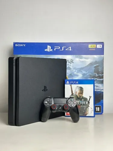 PS4 Slim 1TB + 1 Controles  + 3 Jogos 