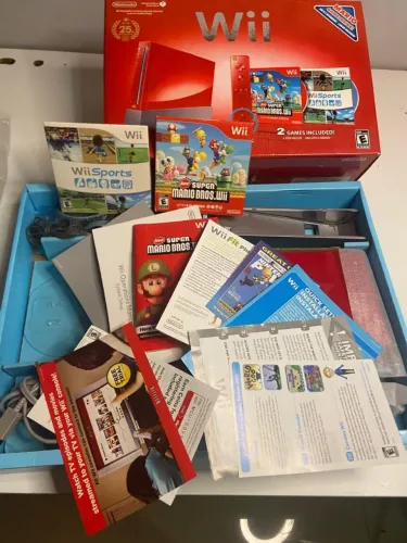 Nintendo Wii Vermelho 25 Anos Mario Completo Na Caixa
