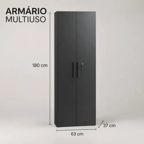 Armário multiuso Preto com Chave 