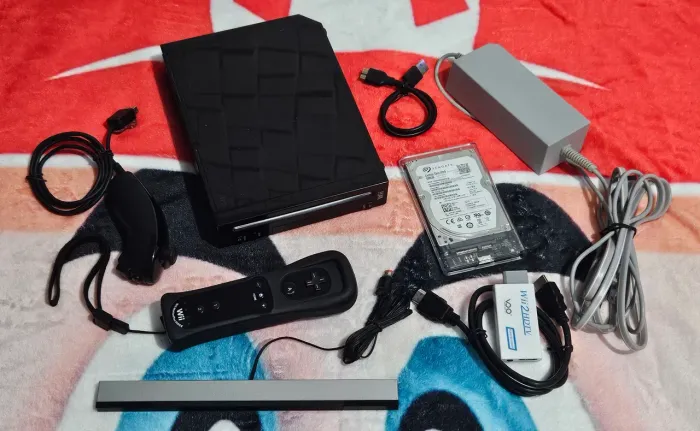 Nintendo Wii Preto Destravado HD 500gb 182 Jogos Cabo HDMI 
