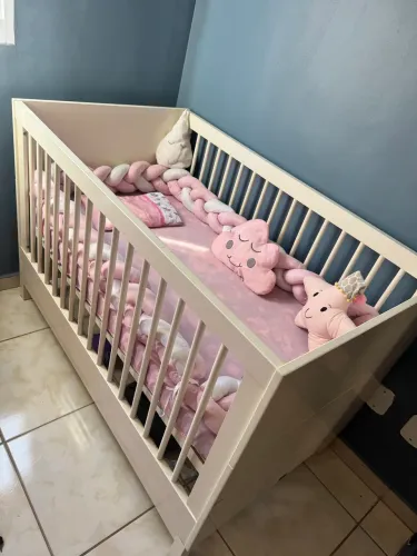 Berço Americano 2 em 1 Cozy Quater Móveis - Branco Fosco | Excelente Estado