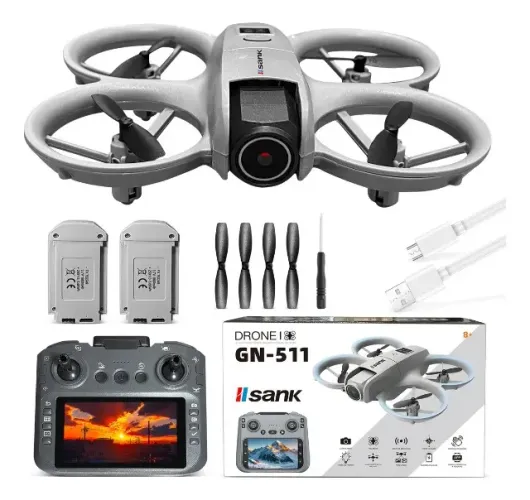 Drone Genai GN-511 com Câmera 4K, Controle e 2 Baterias